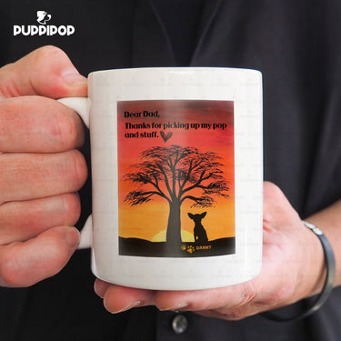 Custom Dog Mug - Personalized Thanks For Picking Up Gift For Dad - White Mug